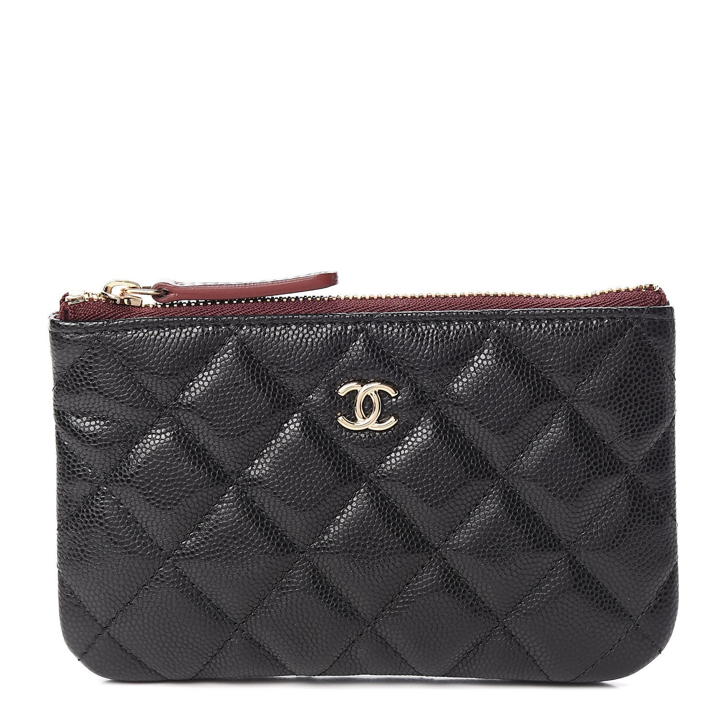 Caviar Quilted Small Cosmetic Case Black