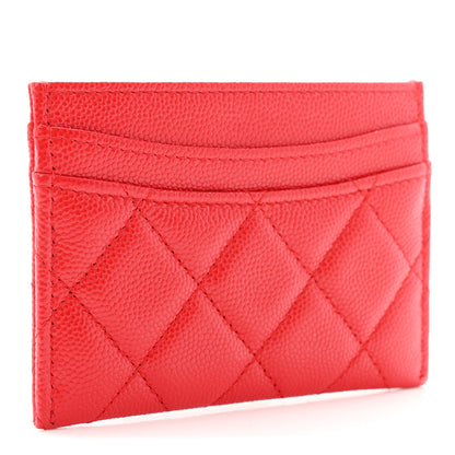 Chanel Caviar Quilted Card Holder Red 3 of 9