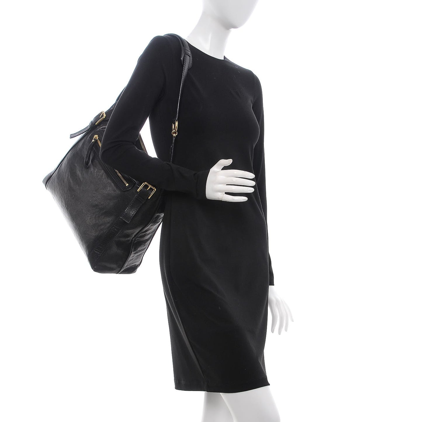 Washed Sheepskin Miss Easy Way Hobo Black