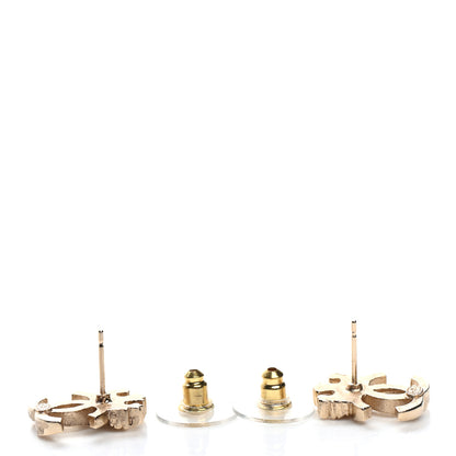 Chanel Crystal CC Crown Earrings Gold 3 of 5