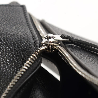 Celine Drummed Calfskin Small Edge Shoulder Bag Black 5 of 7