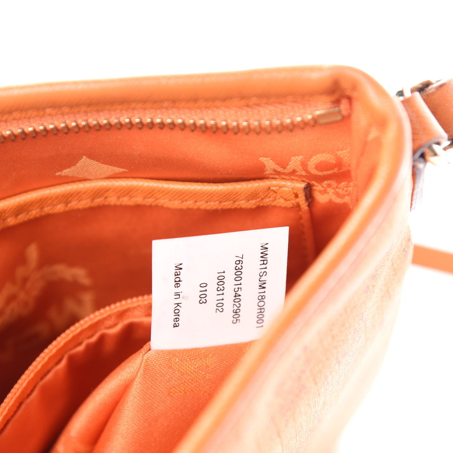 MCM Coated Canvas Messenger Orange 10 of 11