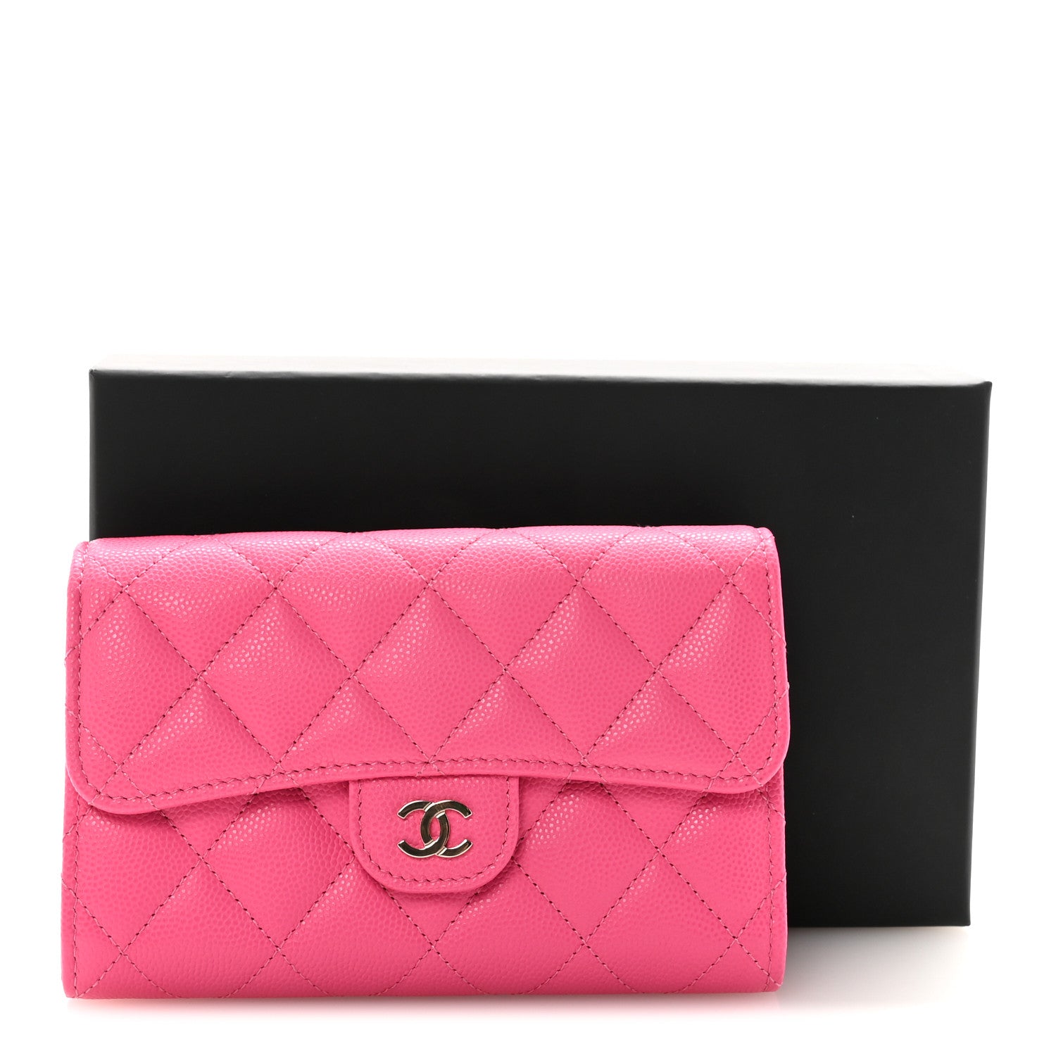 Chanel Caviar Quilted Medium Flap Wallet Pink 9 of 9