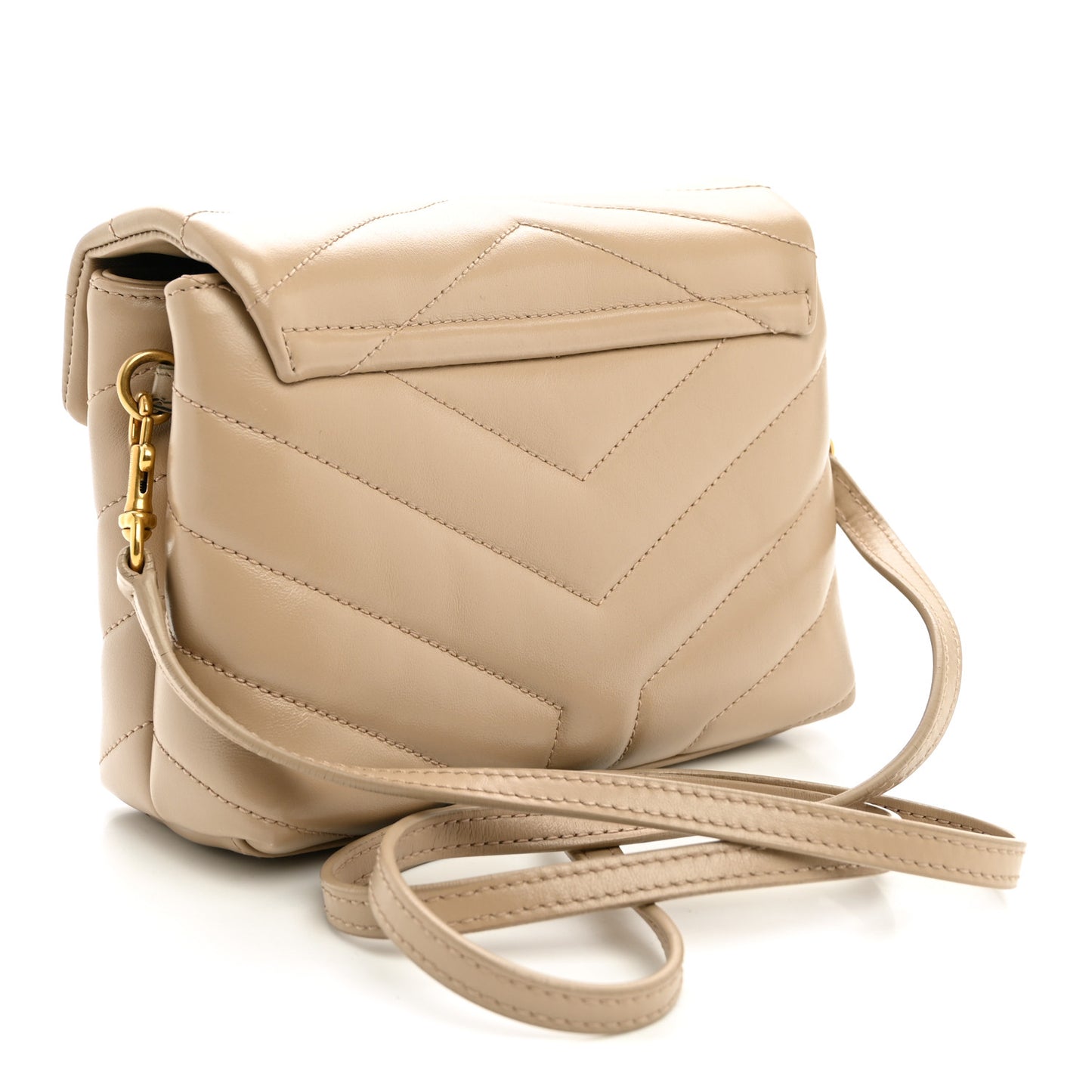Calfskin Y Quilted Monogram Toy Loulou Crossbody Bag Dark Beige