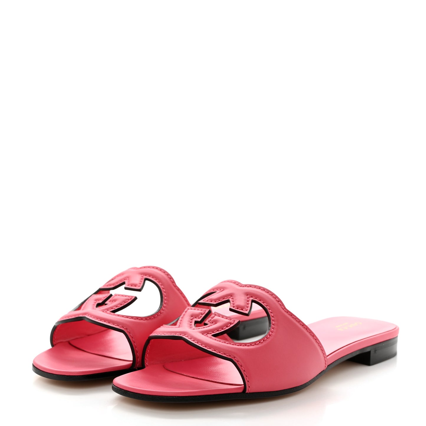Cosmos Softy Calfskin Interlocking G Cut Out Slide Sandals 39 Rhodamine Pink