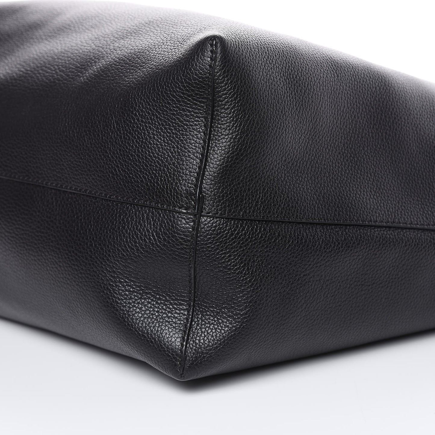 Grained Calfskin Skull Open Shopper Tote Black