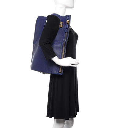 Tom Ford Calfskin Large Alix Padlock Zip Shoulder Bag Cobalt 2 of 10