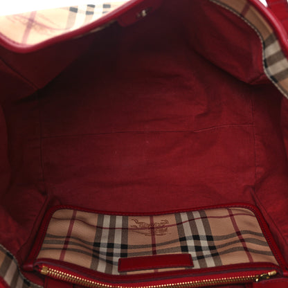 Burberry Haymarket Check Small Canterbury Tote Military Red 6 of 14