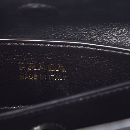 Prada Saffiano Cuir Crocodile Small Double Bag Black Rosso 6 of 7