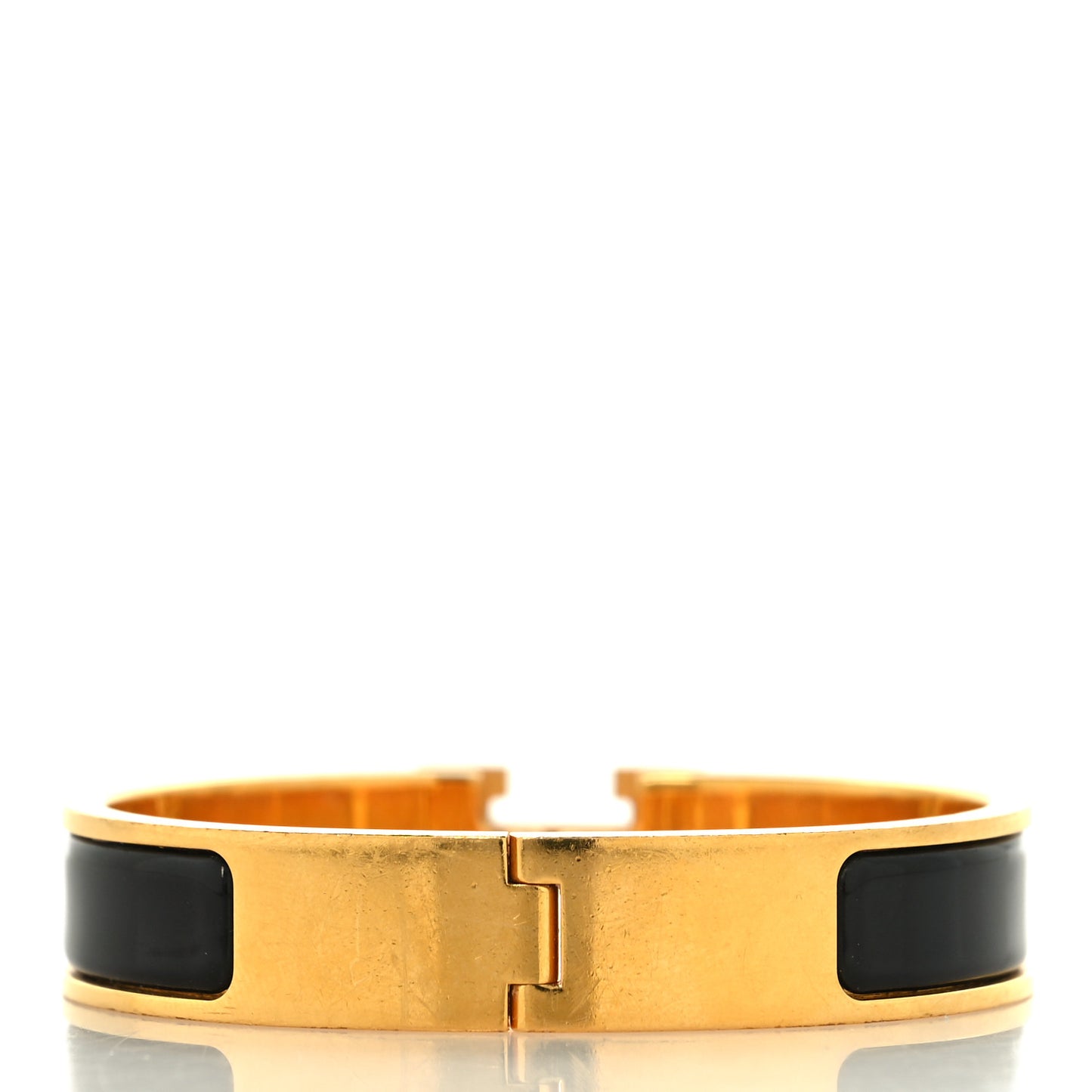 Enamel Narrow Clic Clac H Bracelet PM Black
