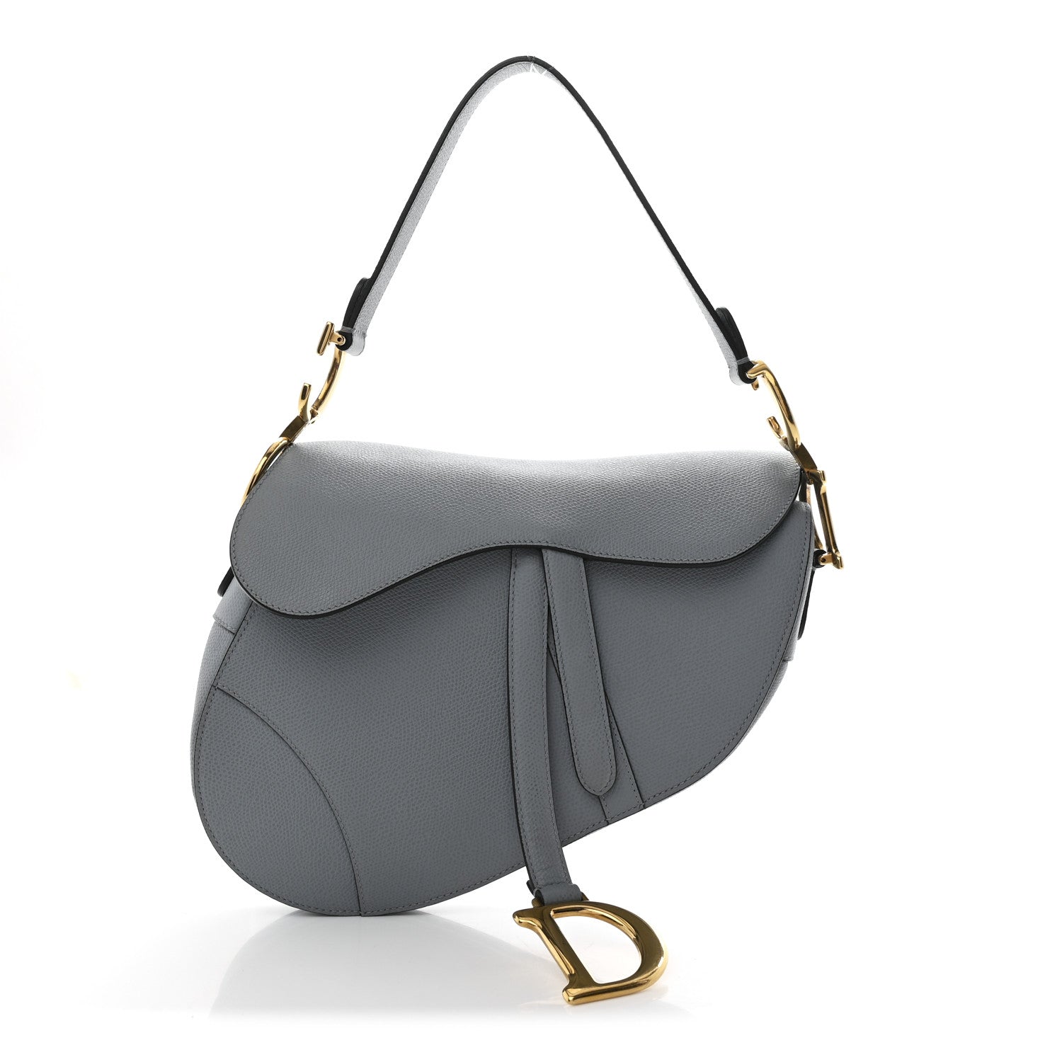 Christian Dior Grained Calfskin Saddle Bag Sky Blue 1 of 10