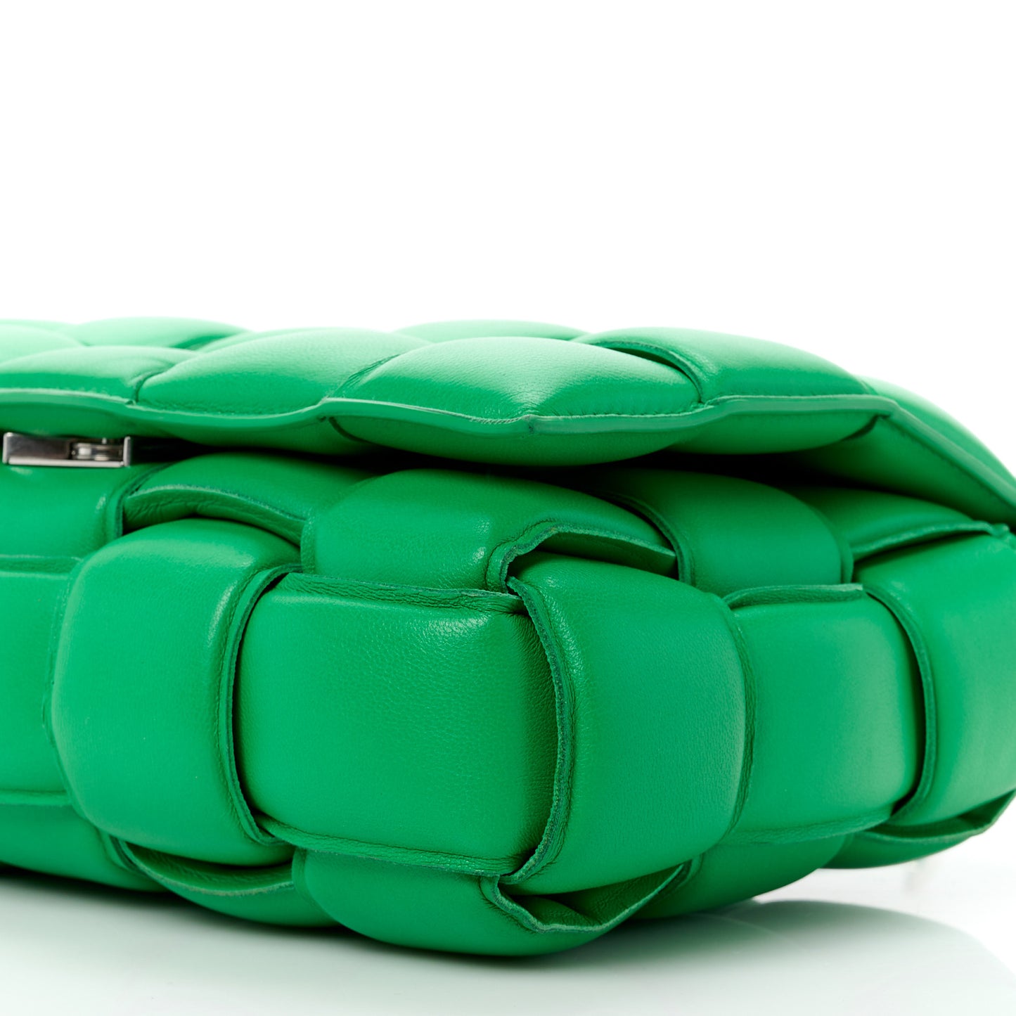 Nappa Maxi Intreccio Padded Cassette Crossbody Bag Parakeet