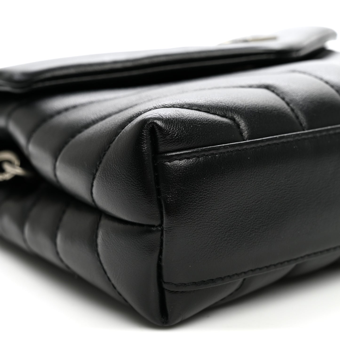Calfskin Y Quilted Monogram Toy Loulou Crossbody Bag Black