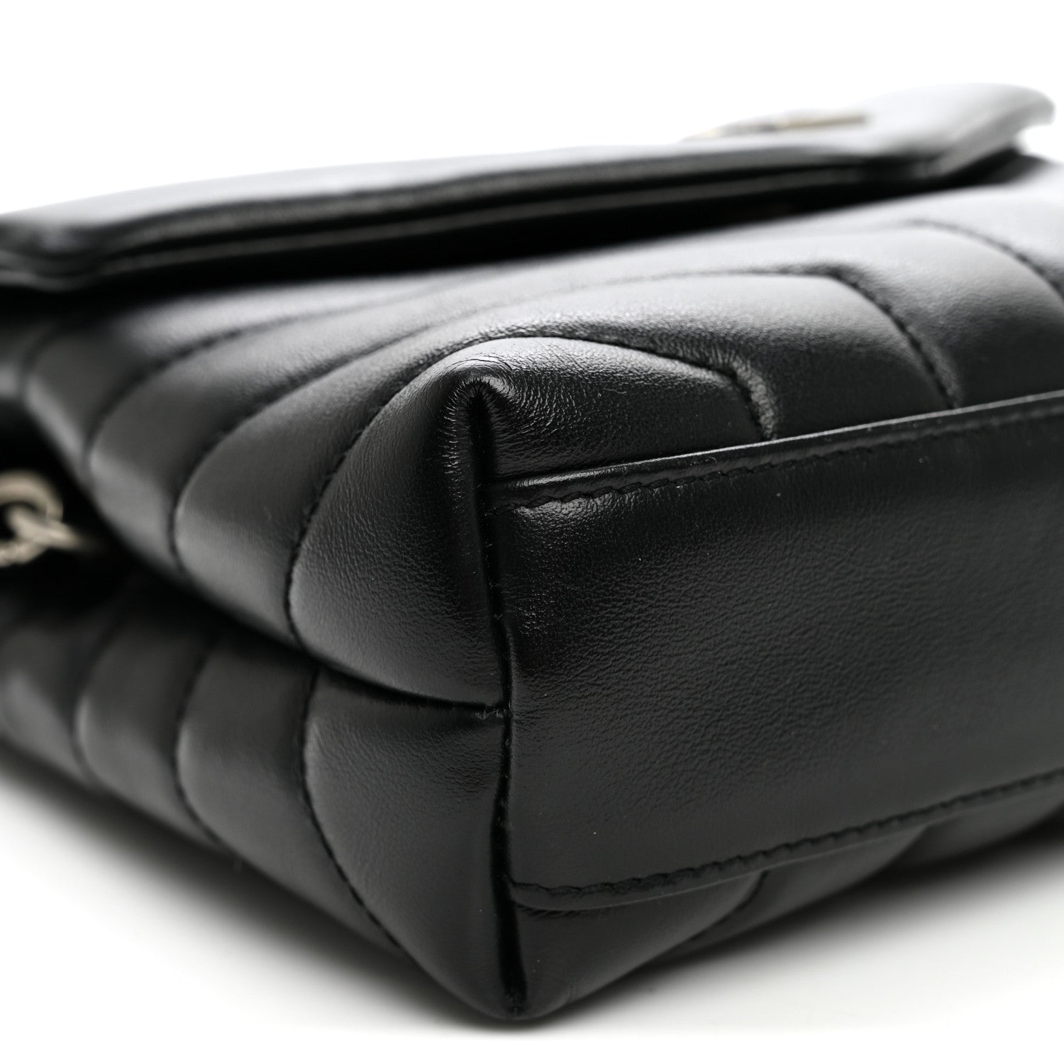 Saint Laurent Calfskin Y Quilted Monogram Toy Loulou Crossbody Bag Black 9 of 10
