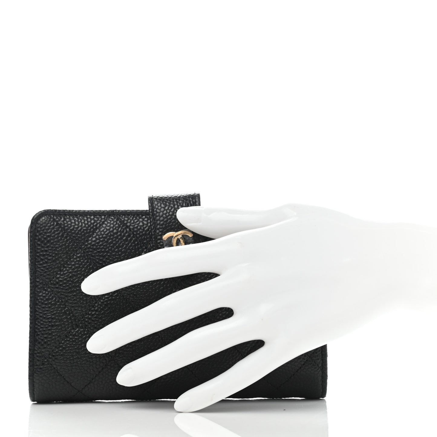 Caviar Quilted CC French Wallet Black