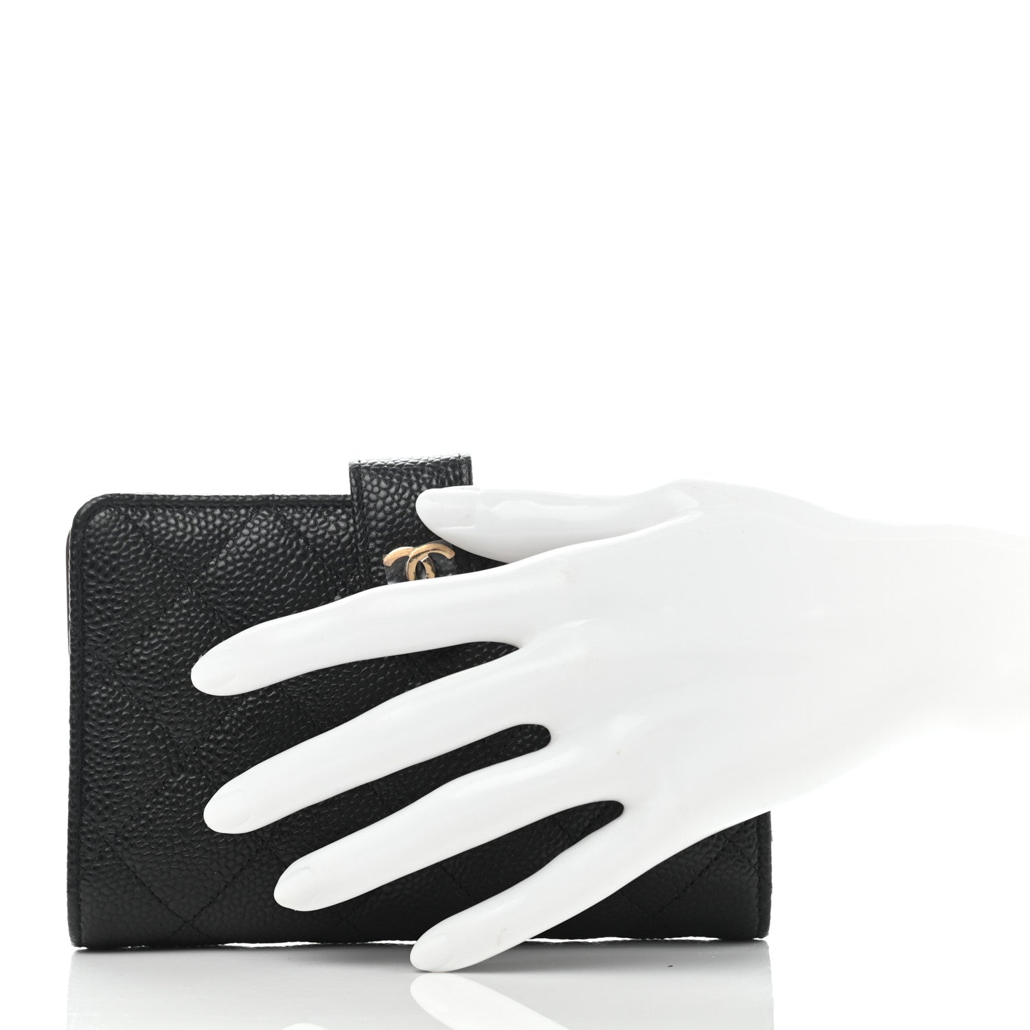 Chanel Caviar Quilted CC French Wallet Black 2 of 8