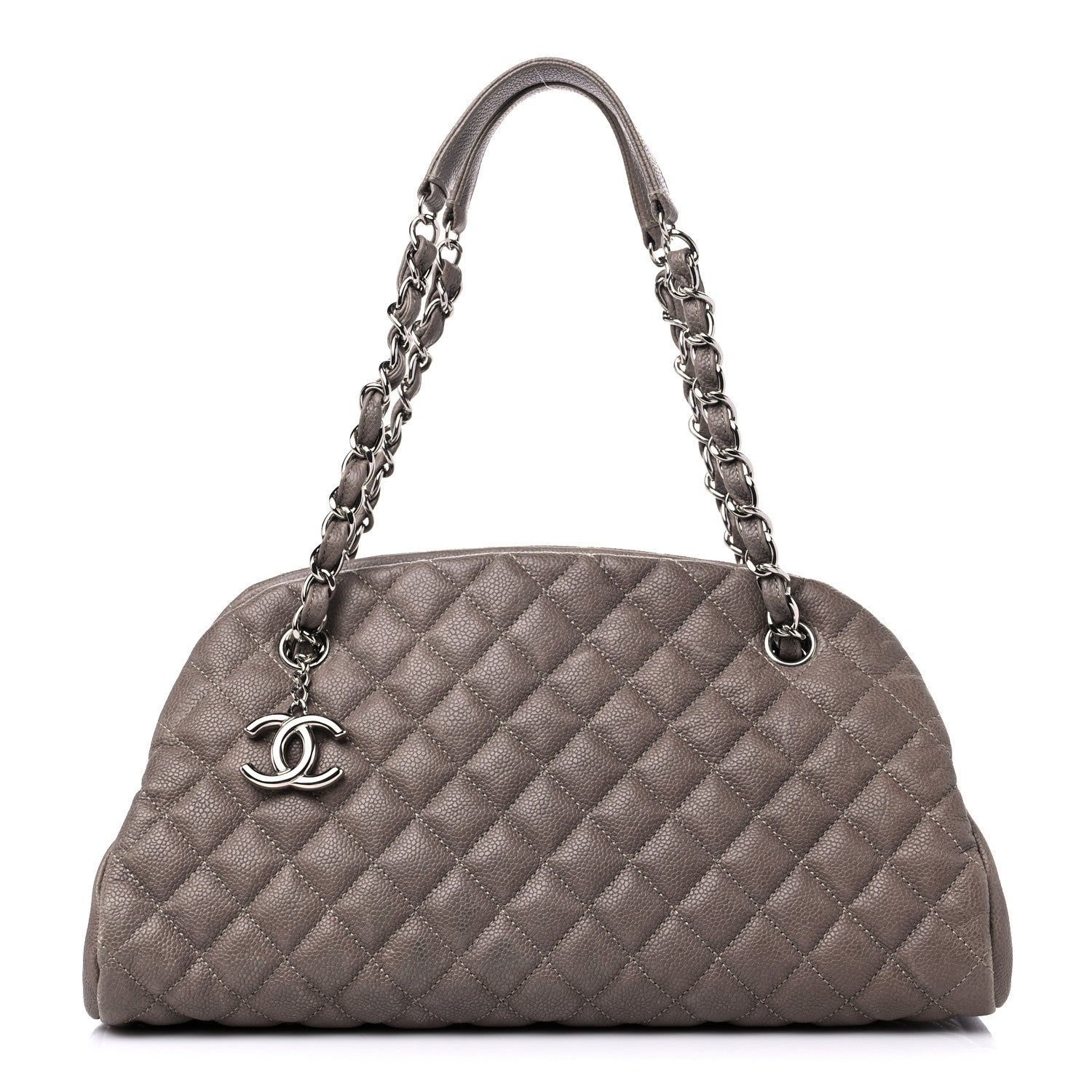 Chanel Caviar Medium Just Mademoiselle Bowling Bag Grey 1 of 14