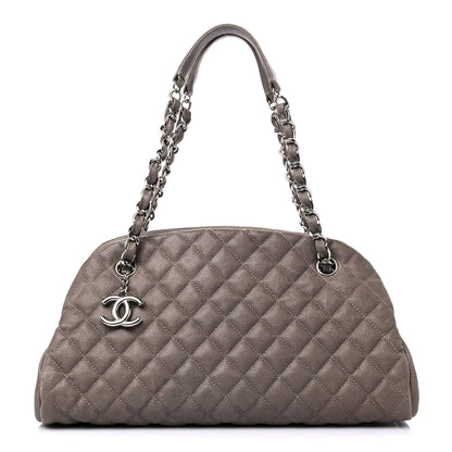 Chanel Caviar Medium Just Mademoiselle Bowling Bag Grey 1 of 14