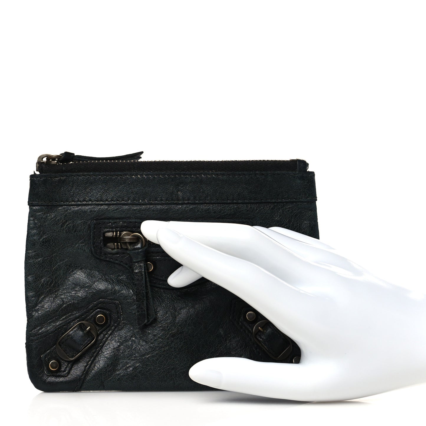 Agneau Classic Hardware M Porte-Monnaie Coin Purse Black