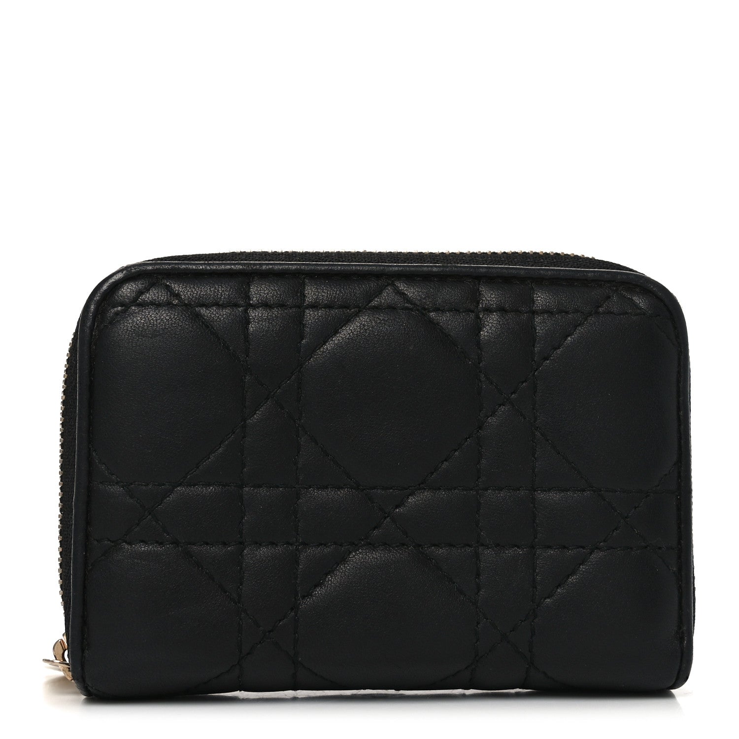 Christian Dior Lambskin Cannage Gusset Card Holder Black 1 of 9