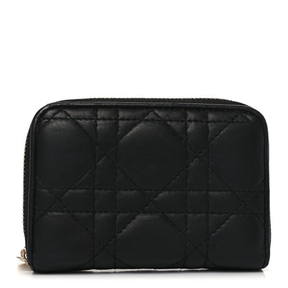 Christian Dior Lambskin Cannage Gusset Card Holder Black 1 of 9