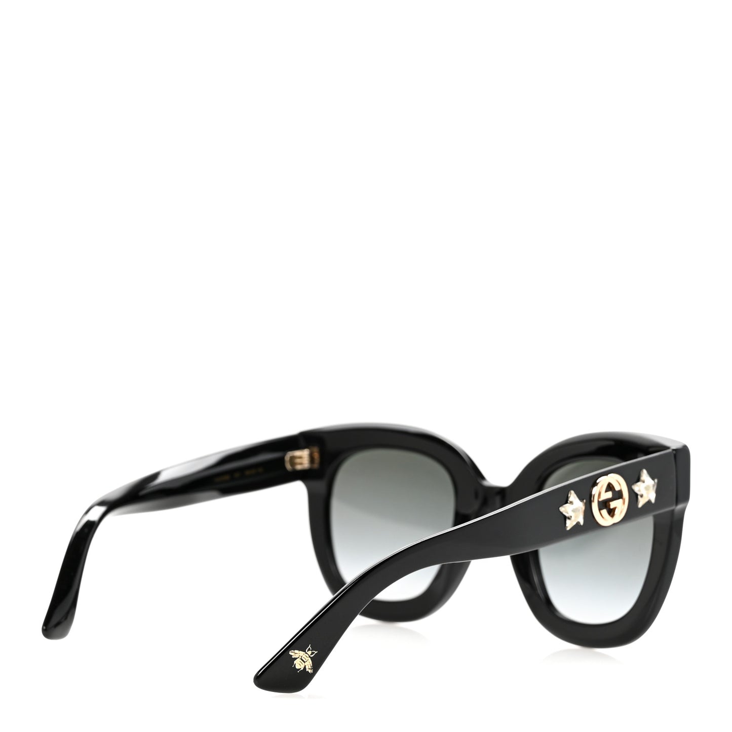 Acetate Crystal Star Round Frame Sunglasses GG0208S Black