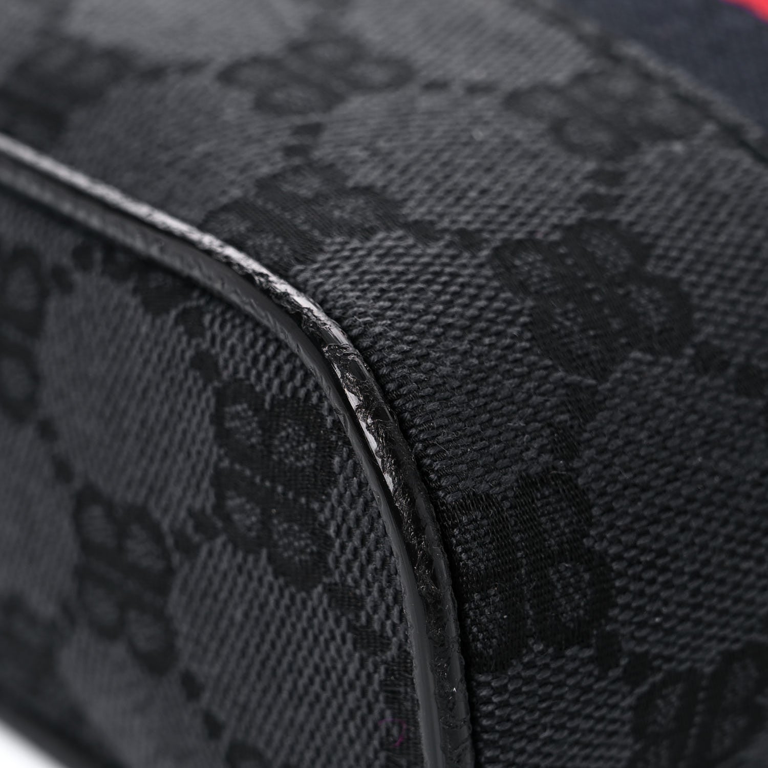 Gucci X BALENCIAGA BB Monogram Web Mini Ophidia Messenger Black 8 of 15