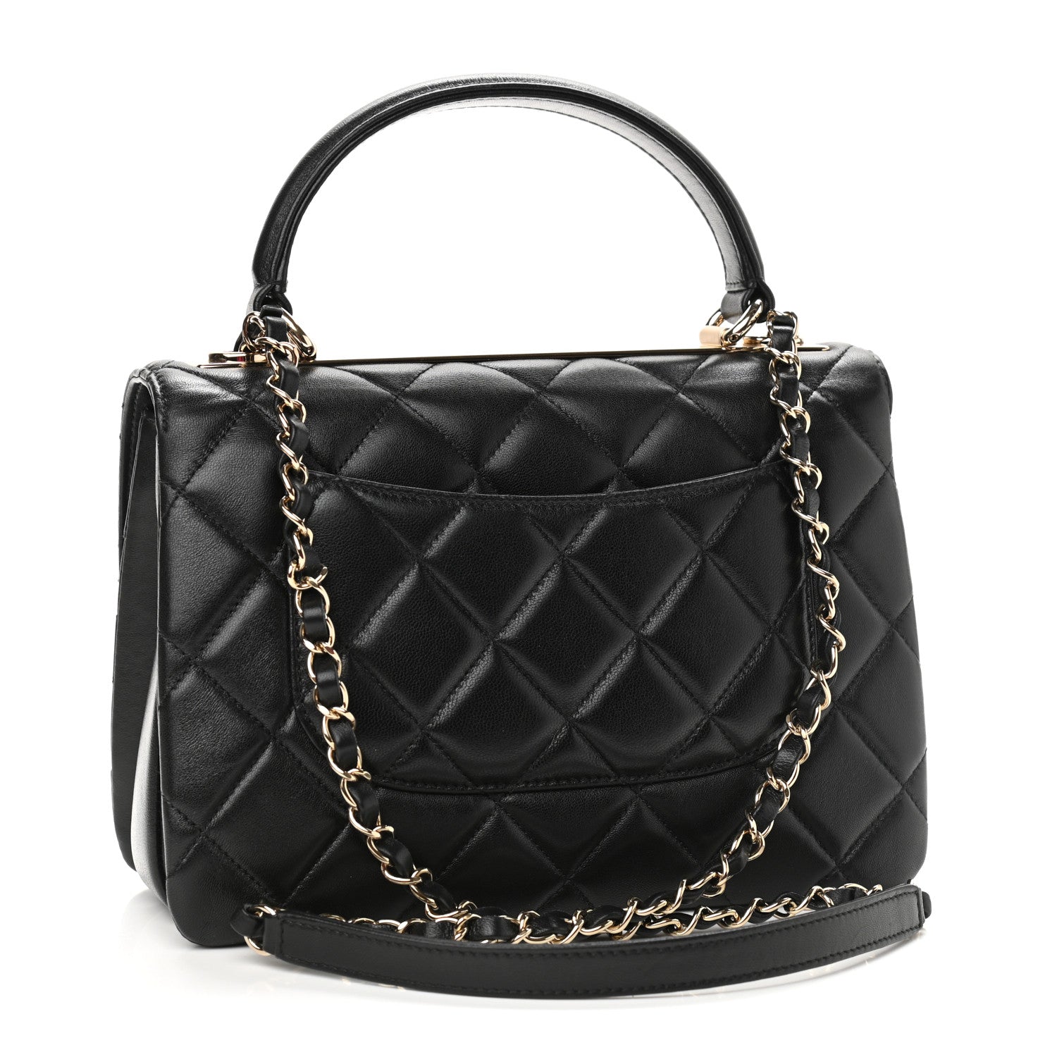 Chanel Lambskin Quilted Small Trendy CC Dual Handle Flap Bag Black 3 of 11