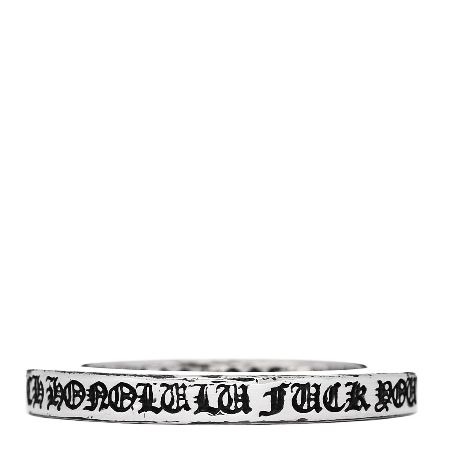 Chrome Hearts Sterling Silver CH Honolulu Fck You Spacer Ring 56