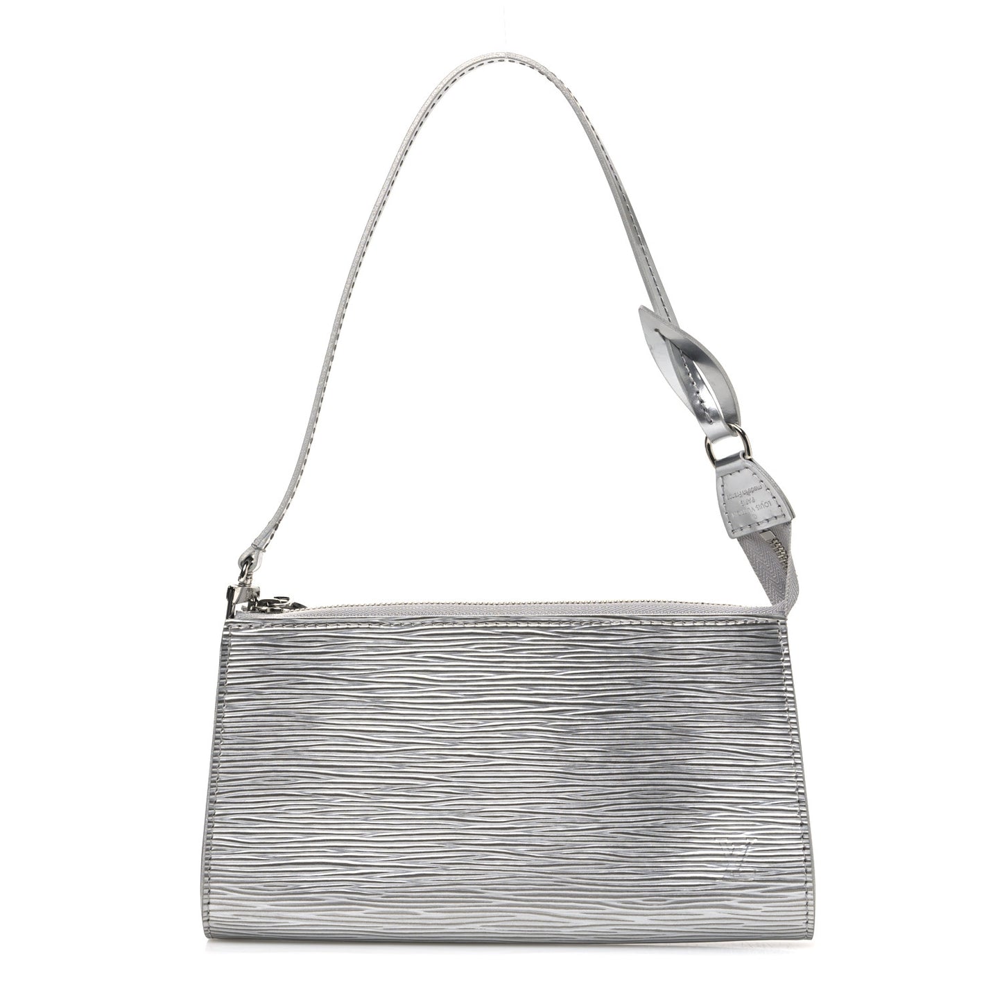 Epi Pochette Accessories Metallic Silver