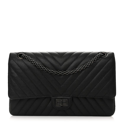 Chanel Sheepskin Chevron Quilted 2.55 Reissue 226 Flap So Black 1 of 13