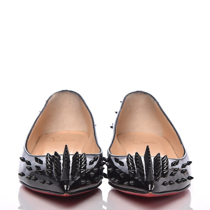 Christian Louboutin Patent Goldoflat Spikes Flats 35.5 Black 2 of 12