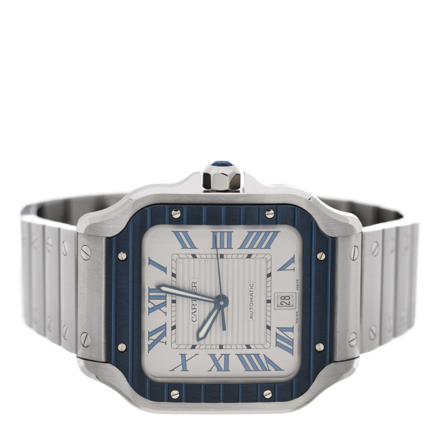 Cartier Stainless Steel 39.8mm Santos De Cartier Automatic Watch Grey 2 of 5