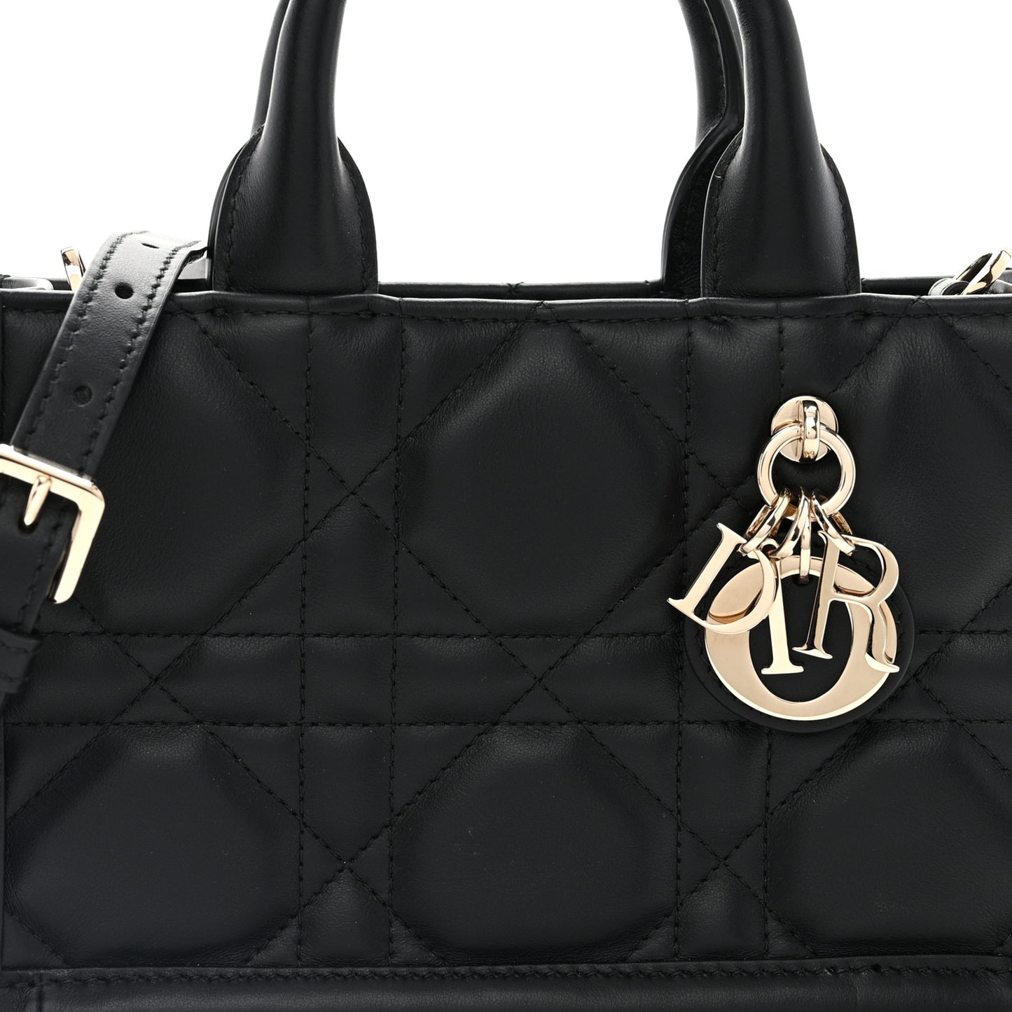 Calfskin Macrocannage Mini Book Tote Black