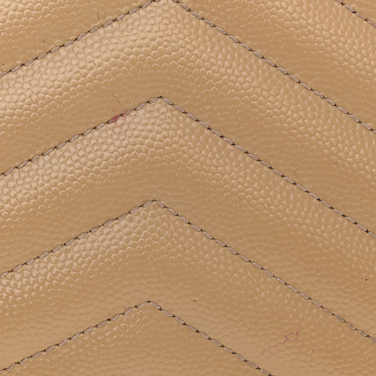 Grain De Poudre Matelasse Chevron Monogram Chain Wallet Dark Beige