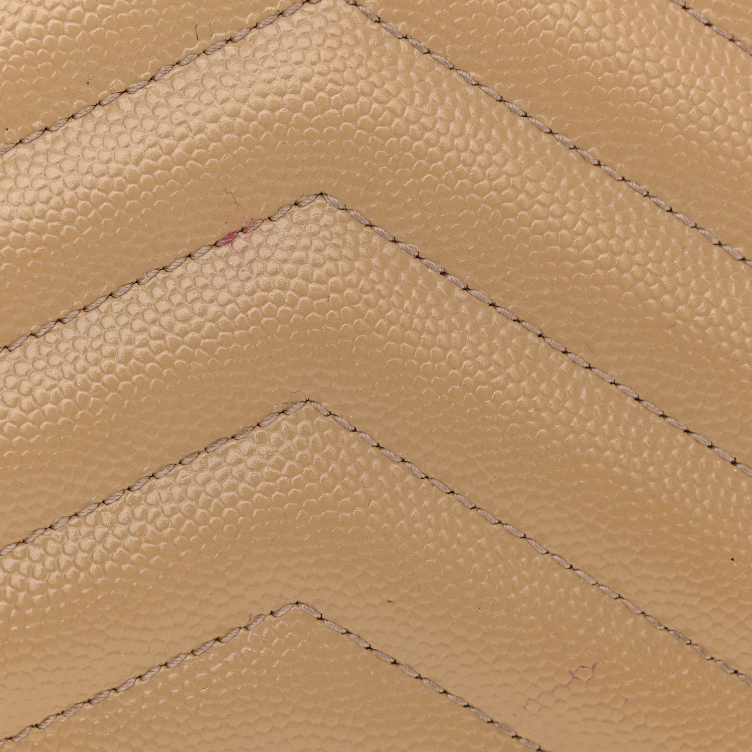 Saint Laurent Grain De Poudre Matelasse Chevron Monogram Chain Wallet Dark Beige 16 of 19