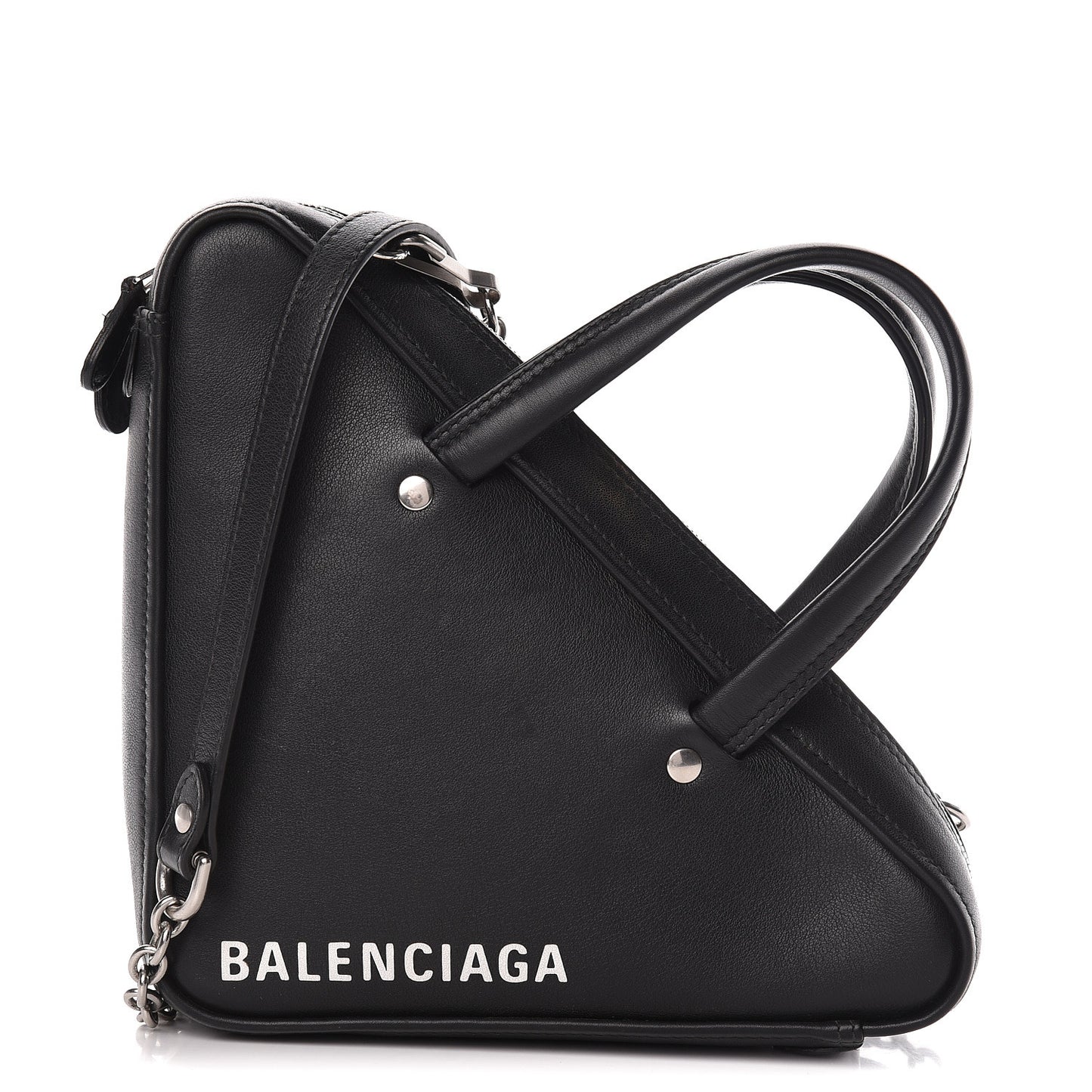 Calfskin XS Triangle Chain Duffle Black
