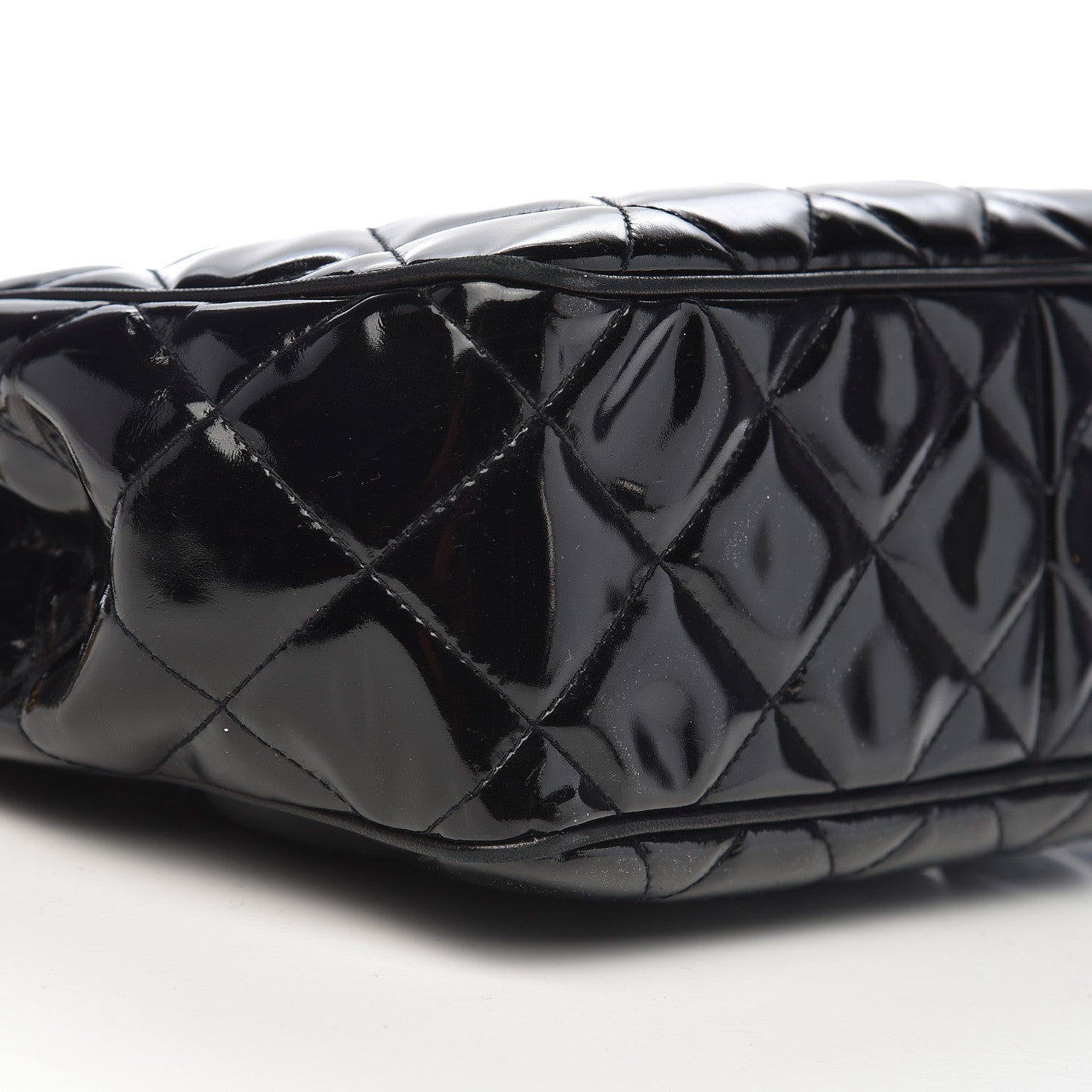 Chanel Patent Quilted Camera Case Black 9 of 11