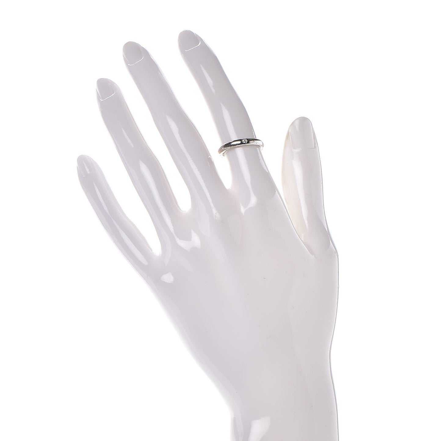 Elsa Peretti Sterling Silver Diamond Band Ring 48 4.5