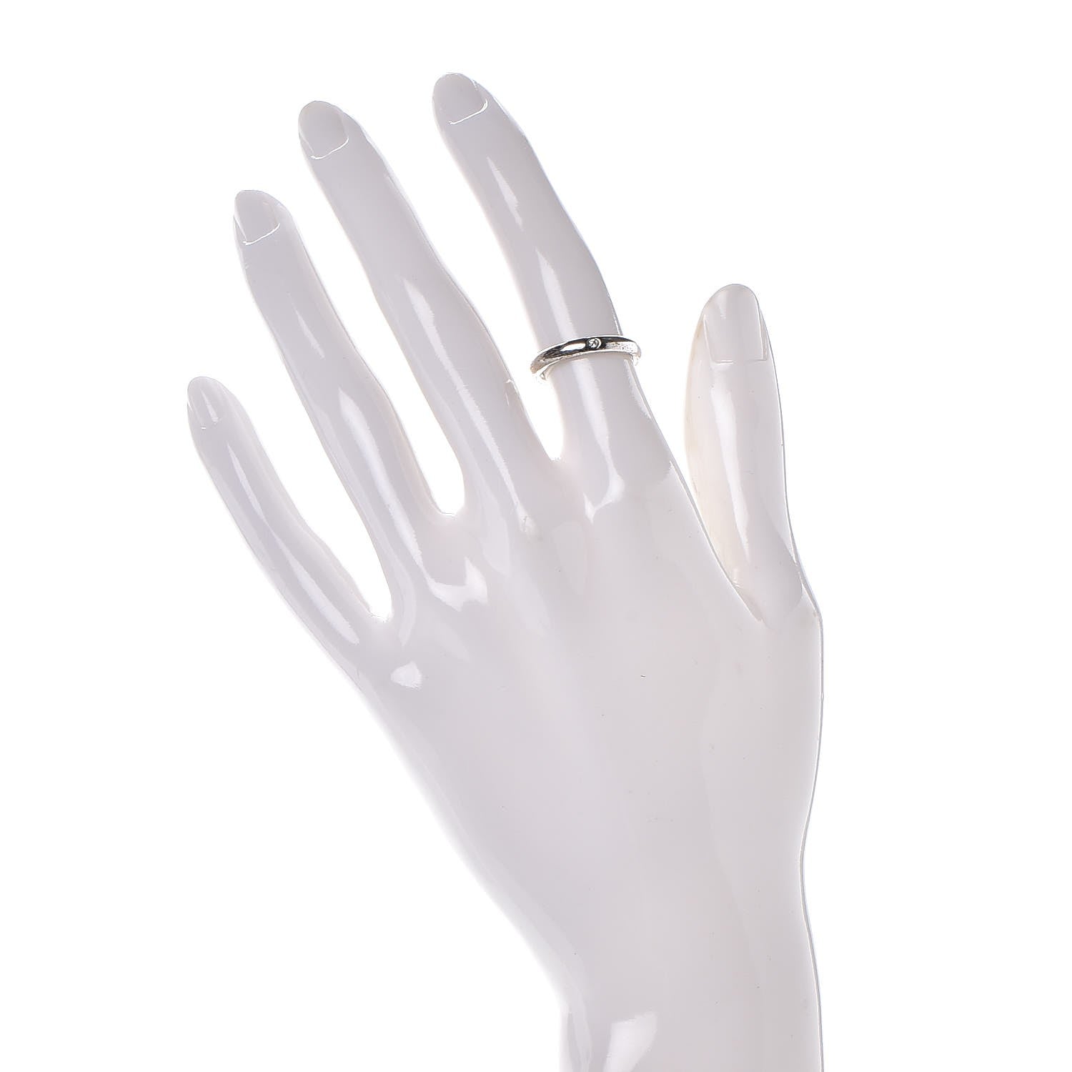 Tiffany Elsa Peretti Sterling Silver Diamond Band Ring 48 4.5 2 of 7