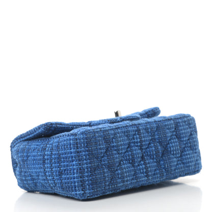 Chanel Tweed Quilted Mini Rectangular Flap Navy Blue 4 of 10