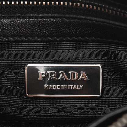 Prada Tessuto Nylon Nappa Braided Gaufre Shopping Satchel Black 7 of 10