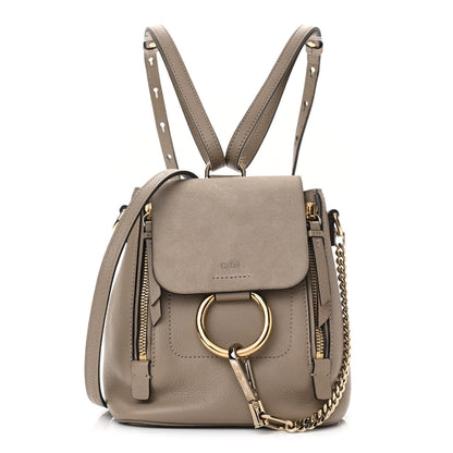 Chloe Suede Calfskin Mini Faye Backpack Motty Grey 1 of 10