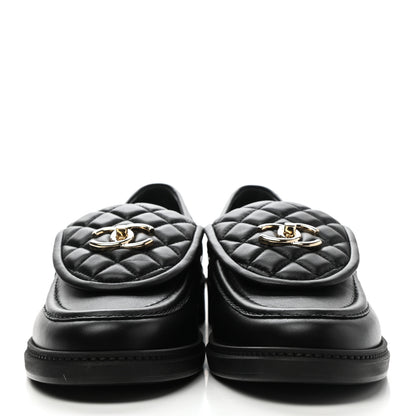 Chanel Lambskin Quilted CC Turnlock Loafers 41 Black 2 of 9