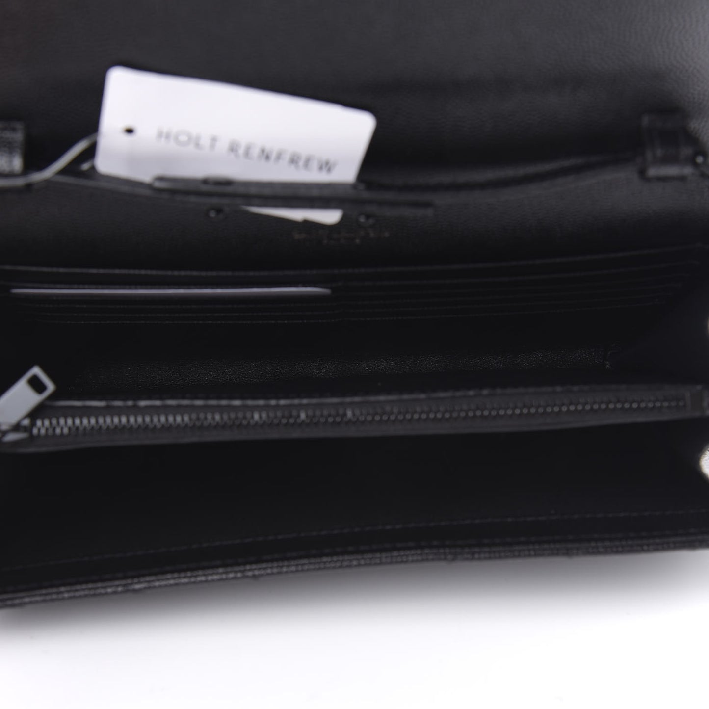 Grain De Poudre Matelasse Chevron Monogram Chain Wallet Black