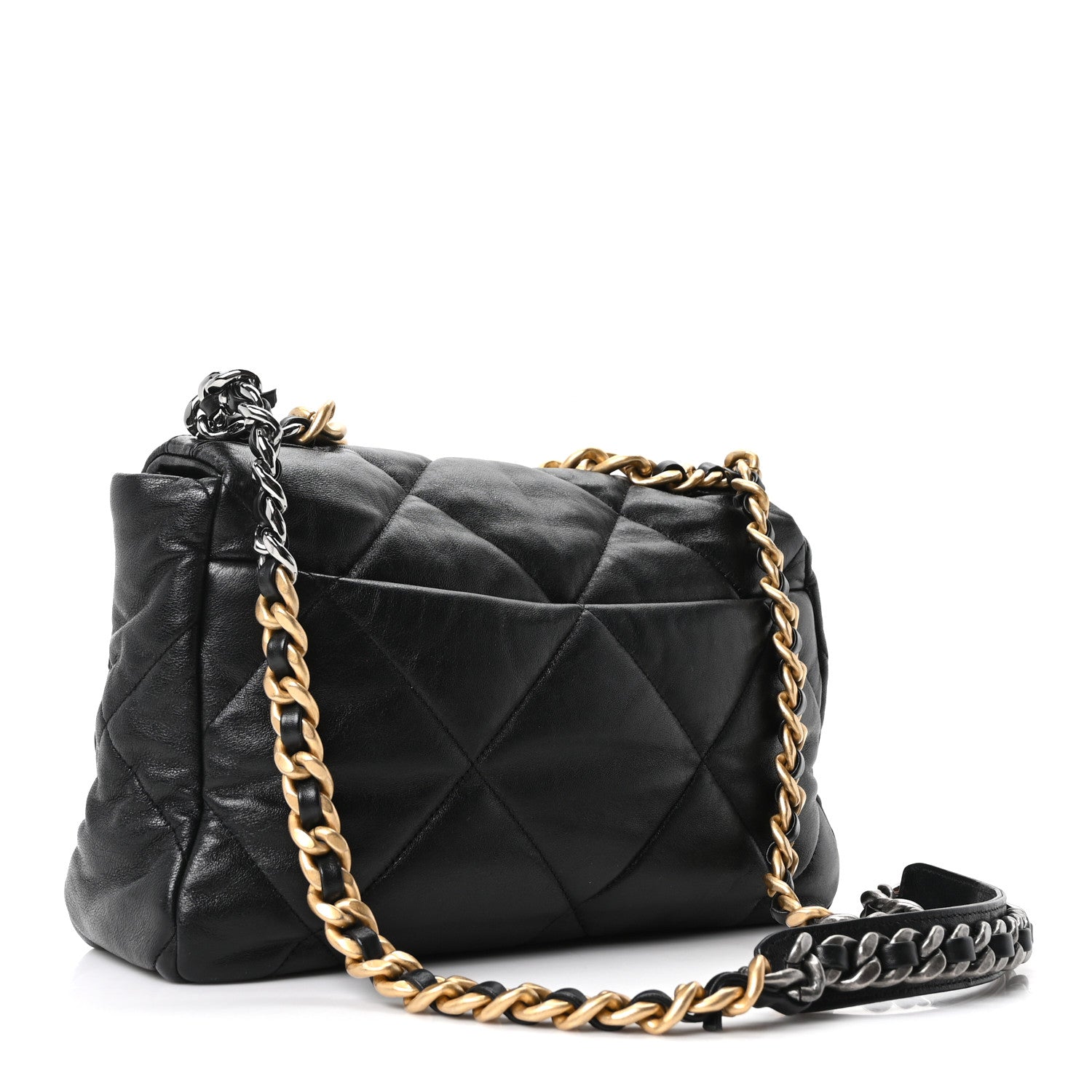 Chanel Goatskin Quilted Large Chanel 19 Flap Black 3 of 10