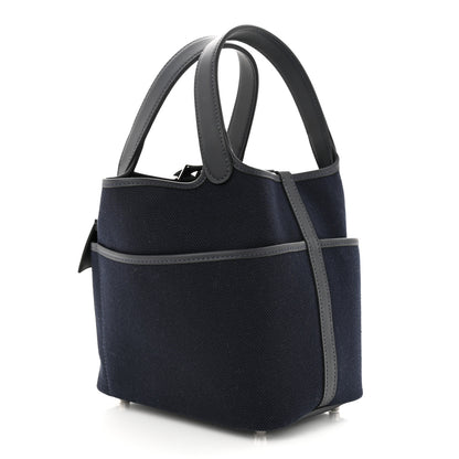 Hermes Toile Goeland Swift Cargo Picotin Lock 18 Bleu Marine 3 of 11