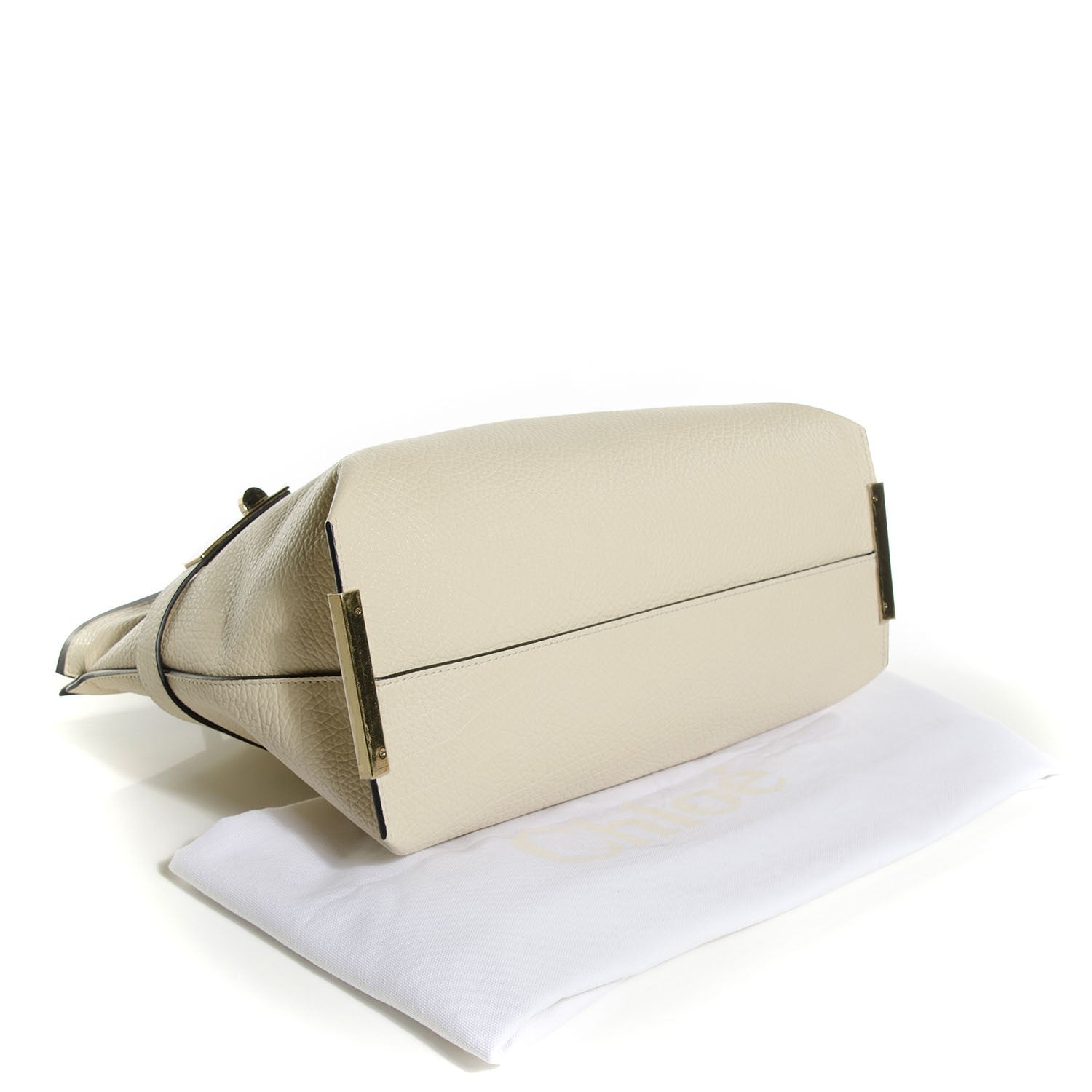 Chloe Grained Leather Large Charlotte Tote Huskey White 4 of 7