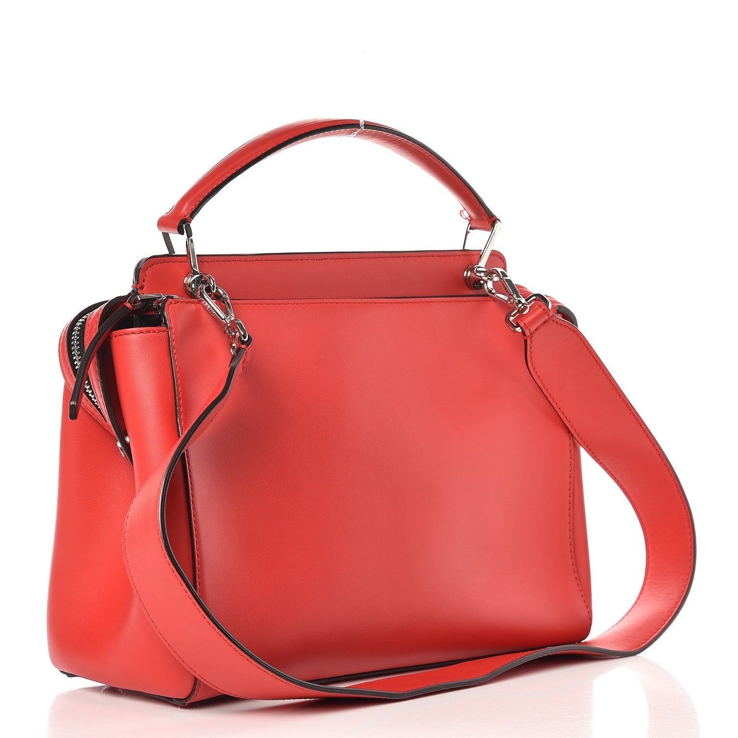 Fendi Vitello Baltico Dolce Shiny Nappa DotCom Satchel Caipiroska Bubblegum 4 of 11