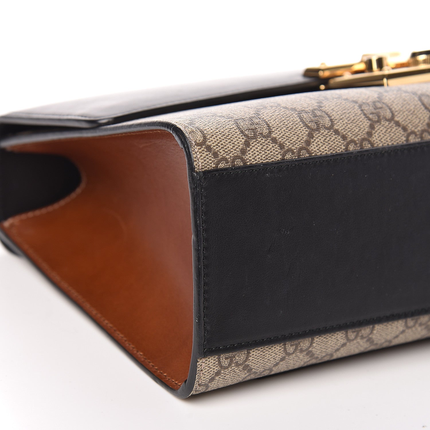 Gucci GG Supreme Monogram Calfskin Medium Padlock Shoulder Bag Beige Black Cuir 8 of 16